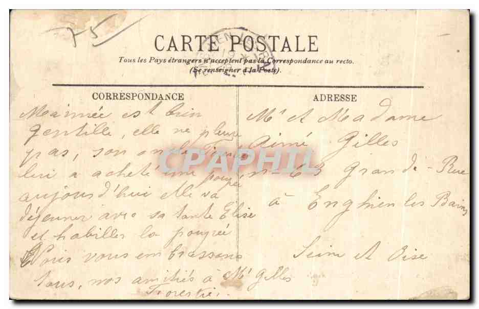 CPA Paris L Entree du Jardin de Paris — Rückseite