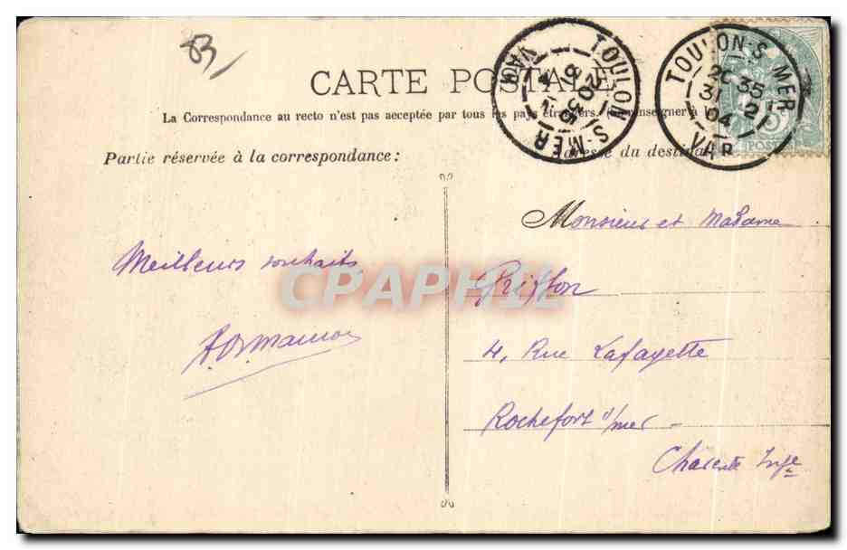 CPA Toulon Mourillon Le Jardin d Acclimatation — Verso