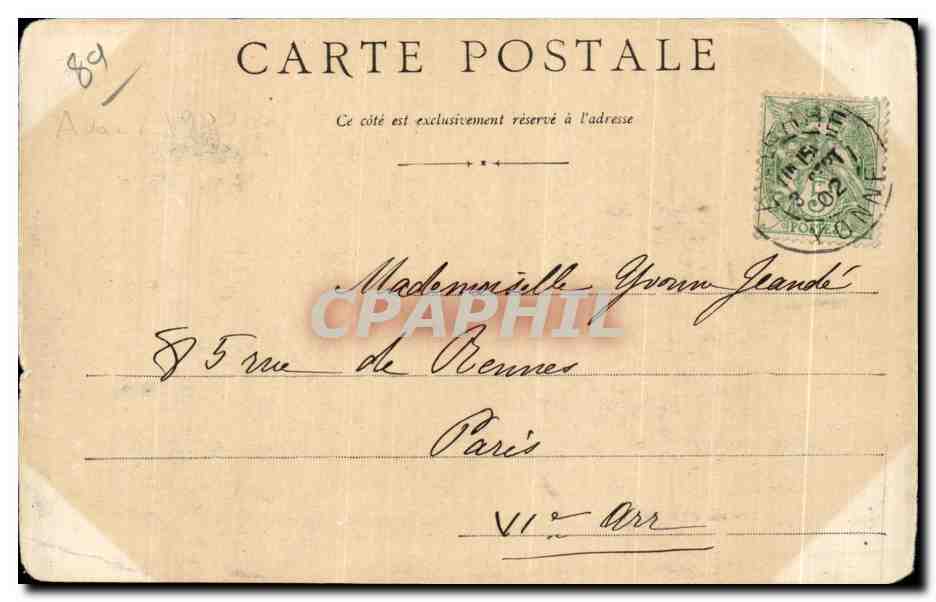 CPA Auxerre le Vue sur I Yonne — Verso