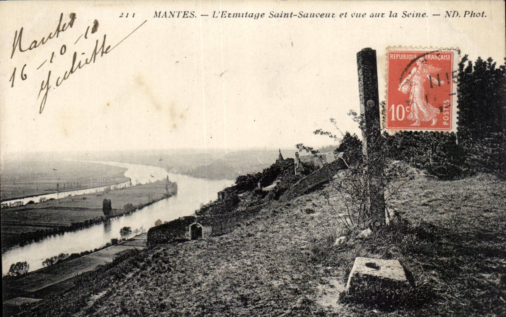 MANTES — L'Ermitage Saint-Sauveur et vue sur la Seine — ND. Phot. n°211
