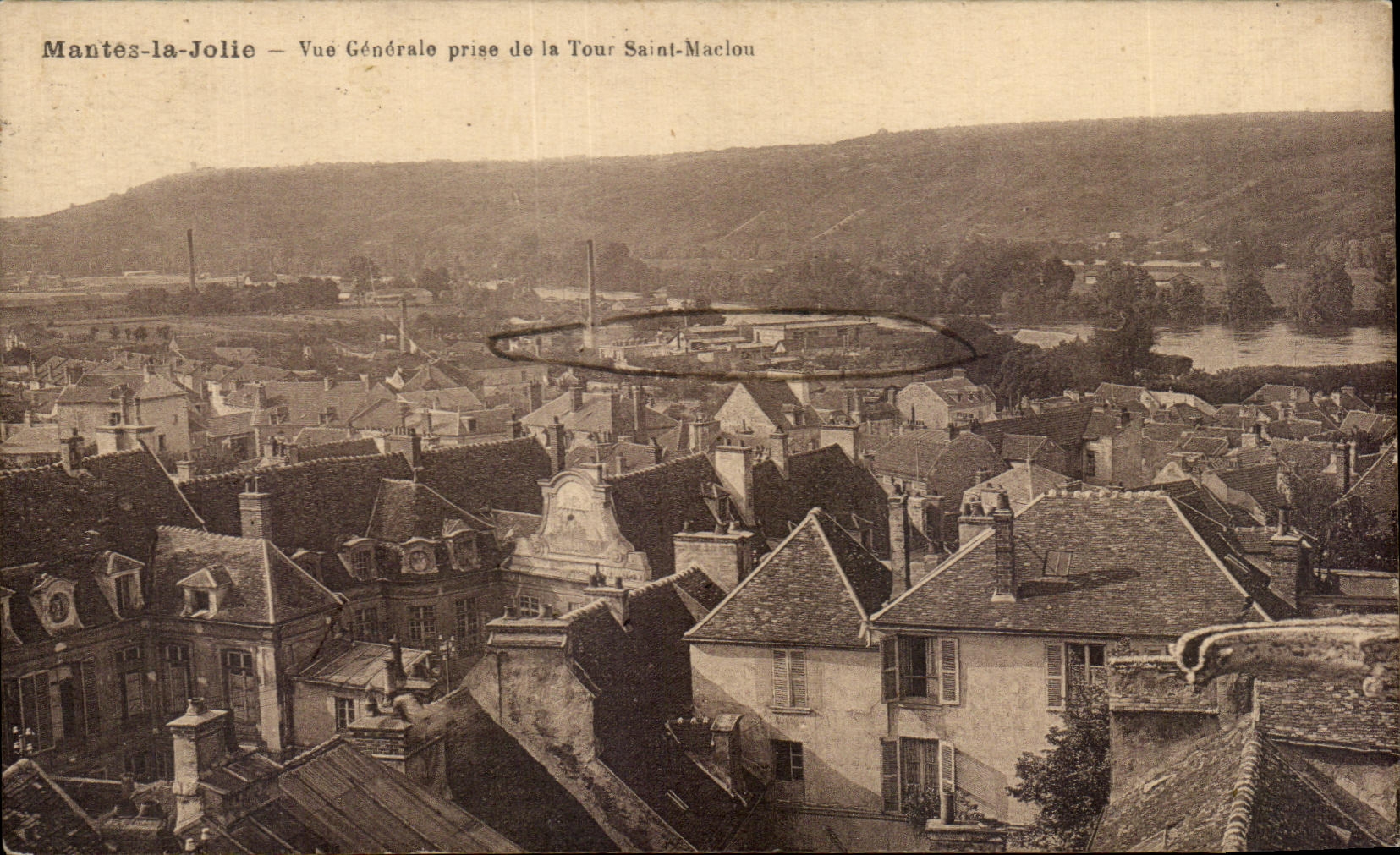 Mantes-la-Jolie — Vista General tomada desde la Torre Saint-Maclou — Librería A. Tonnant