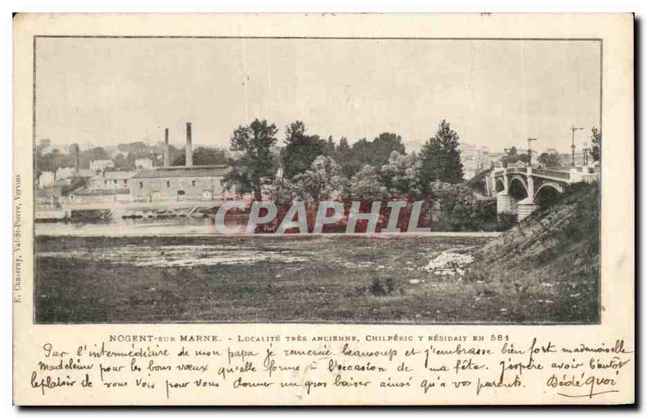 Antieke ansichtkaart Nogent sur Marne Localite Tres Ancienne Chilperic Residait En 581