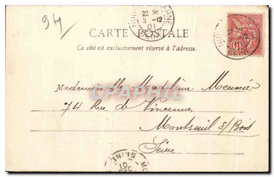 Antieke ansichtkaart Nogent sur Marne Localite Tres Ancienne Chilperic Residait En 581 — Achterkant