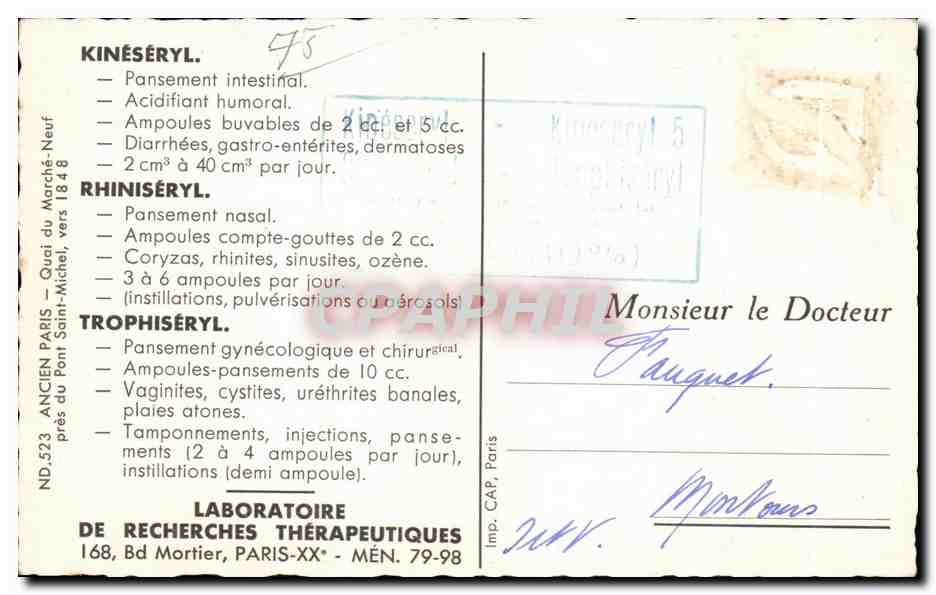 CPSM Ancien Paris Quai du Marche Neuf — Rückseite