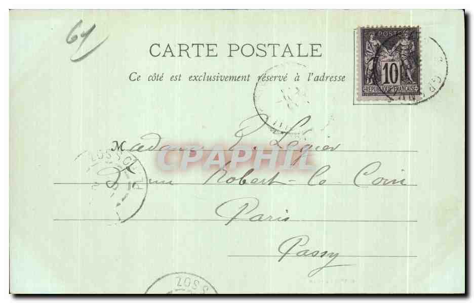 CPA Eglise St Germain Argentan carte 1899 — Rückseite
