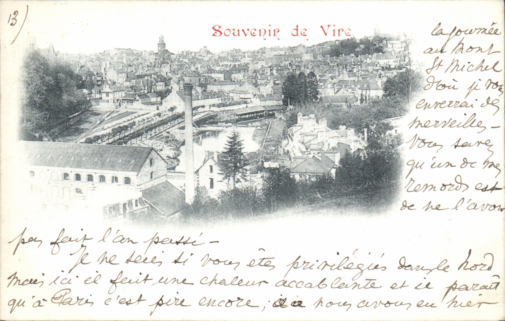 CPA Souvenir de Vire carte 1899