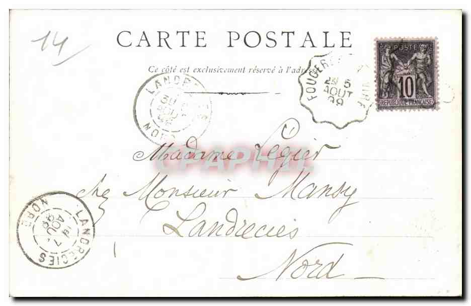 CPA Souvenir de Vire carte 1899 — Rückseite