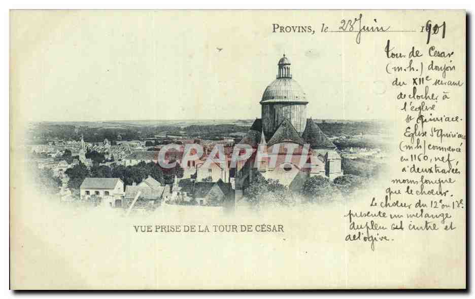Provins — Vue prise de la Tour de César — éditeur non identifié