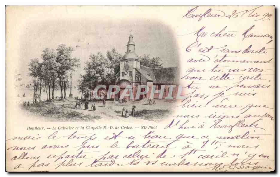 CPA Honfleur Le Calvaire et la Chapelle de Grace carte 1899