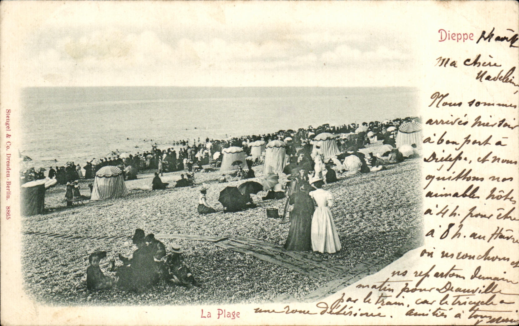 CPA Dieppe La Plage carte 1899