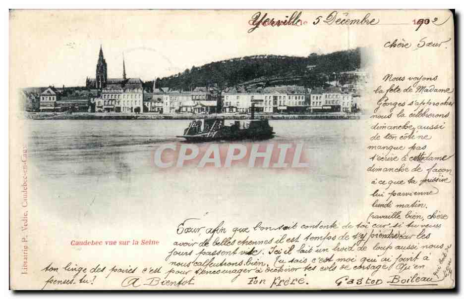 CPA Caudebec vur sur la Seine Bateau