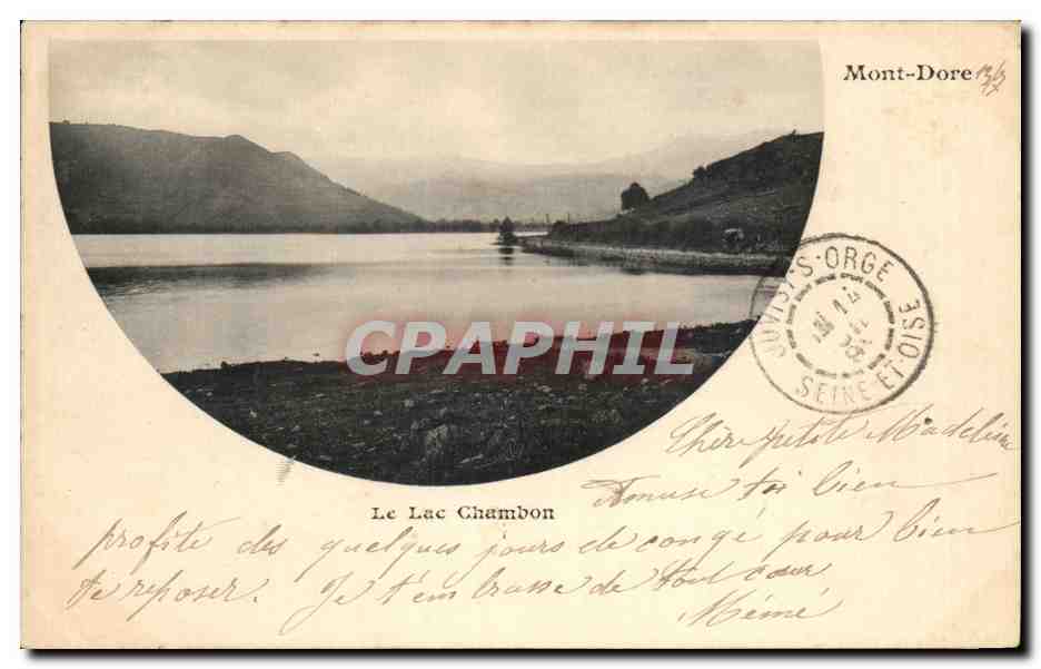 CPA Mont Dore Le Lac Chambon carte 1899