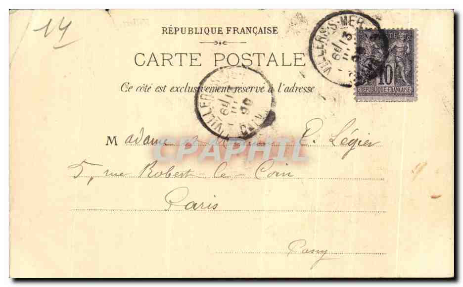 CPA La Route De Trouville carte 1899 — Verso