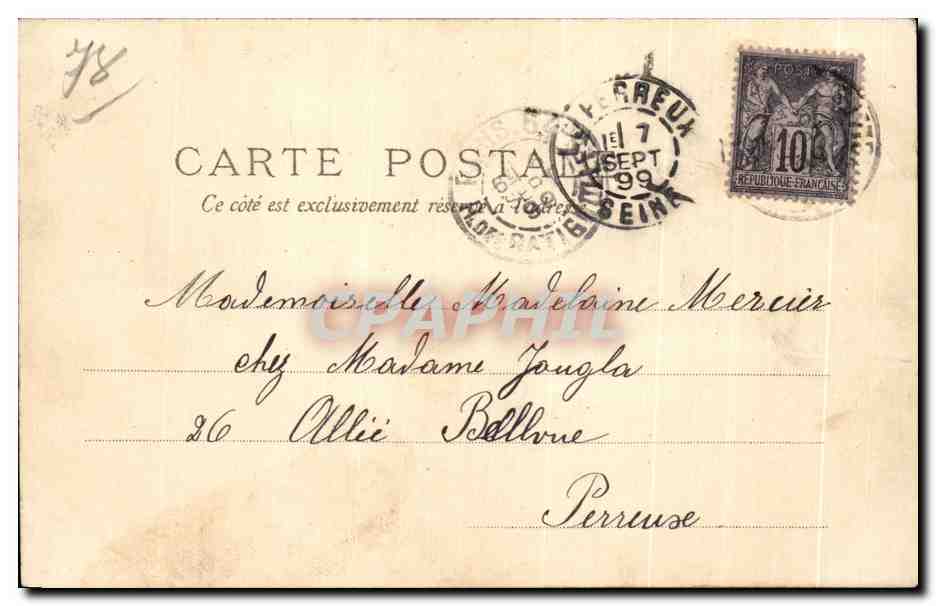 CPA Versailles La Maison du Seigneur au hameau de Trianon carte 1899 — Verso