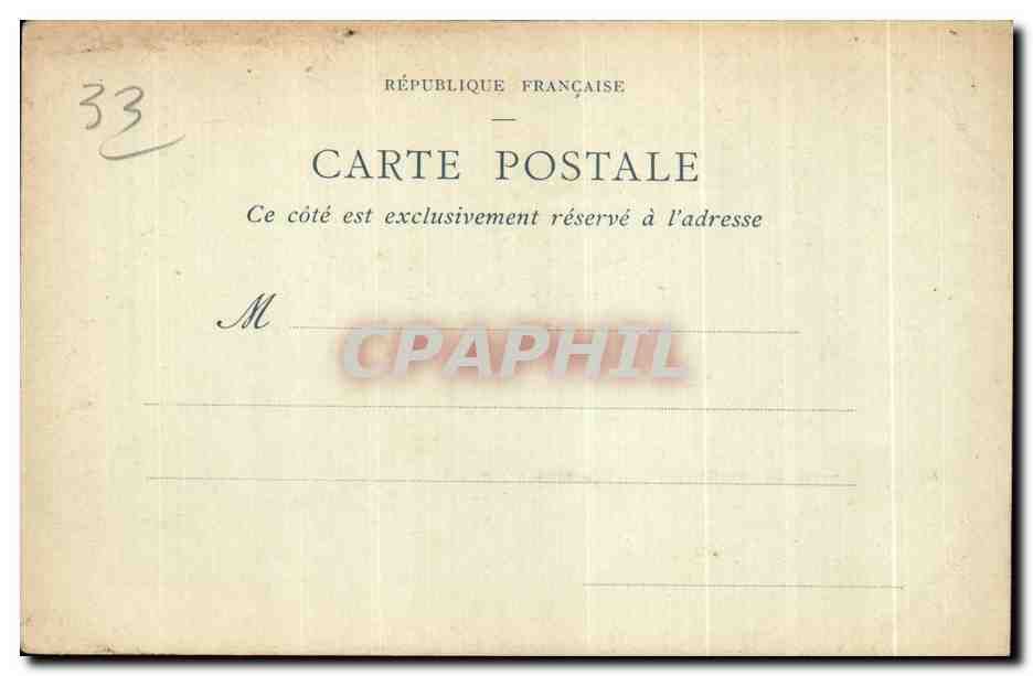CPA Bordeaux Les Colonnes Rostrales des Quinconces carte 1899 — Verso
