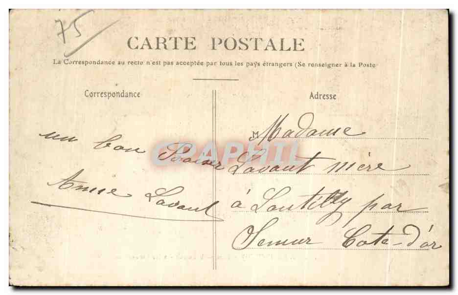 CPA Paris Buttes Chaumont Allee Pittoresque — Rückseite