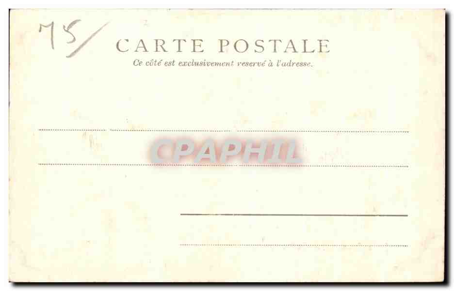 CPA Buttes Chaumont Le Pont suspendu Paris — Verso