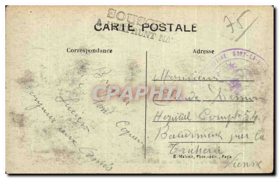 CPA Paris Les Buttes Chaumont Le Pont suspendu et le Belvedere — Rückseite