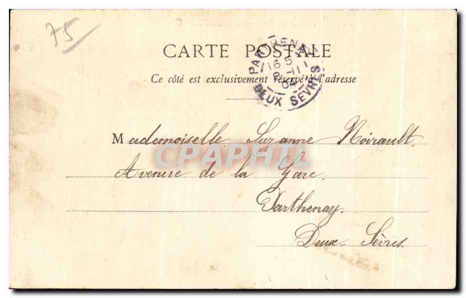 CPA Paris Buttes Chaumont Vue Generale Mairie — Rückseite