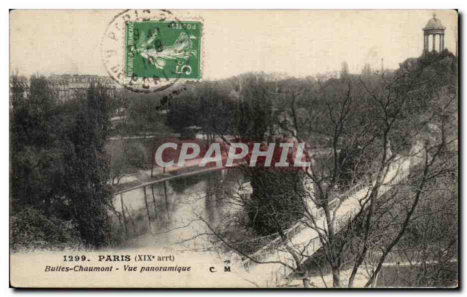 CPA Paris Buttes Chaumont Vue panoramique
