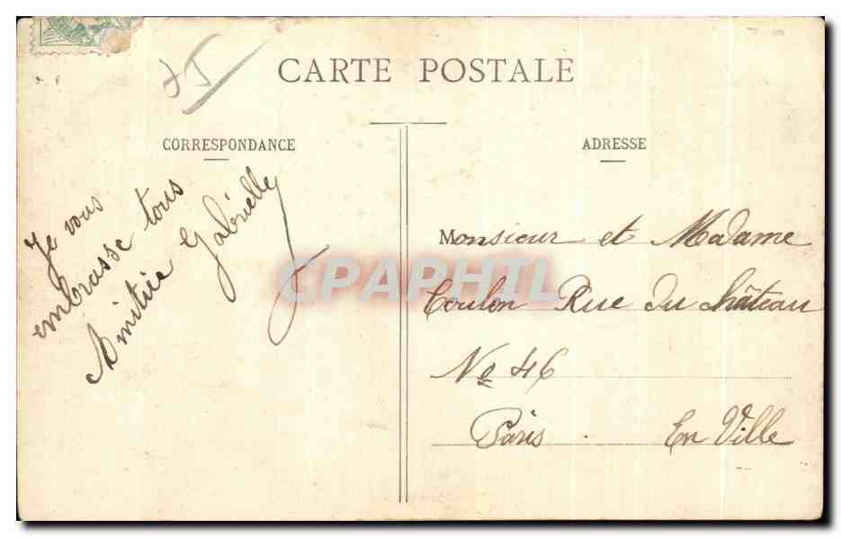 CPA Paris Les Buttes Chaumont Le Pont de Briques — Rückseite