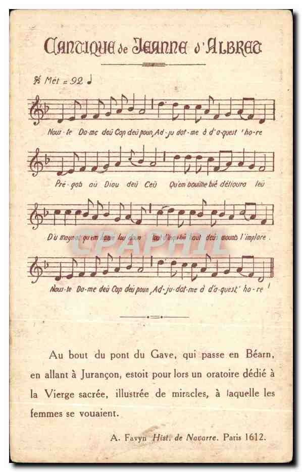 CPA Cantique de Jeanne d aLbrer  — Rückseite