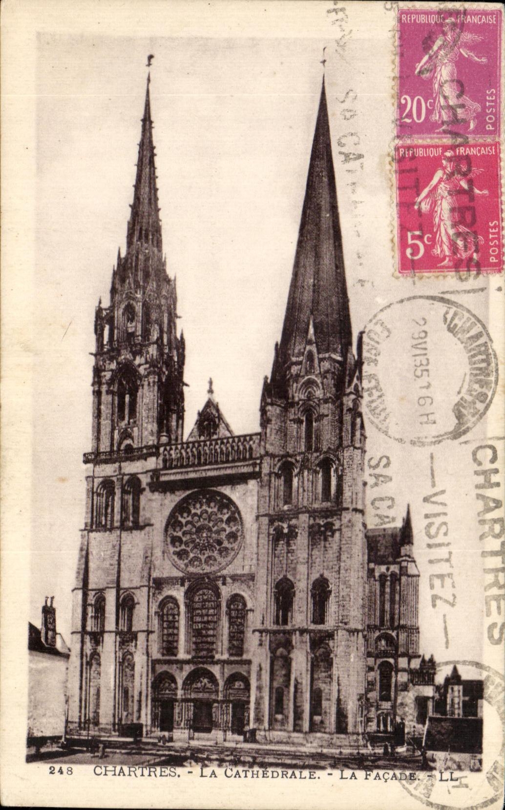 Chartres - La Cathédrale - La Façade — LL, n°248