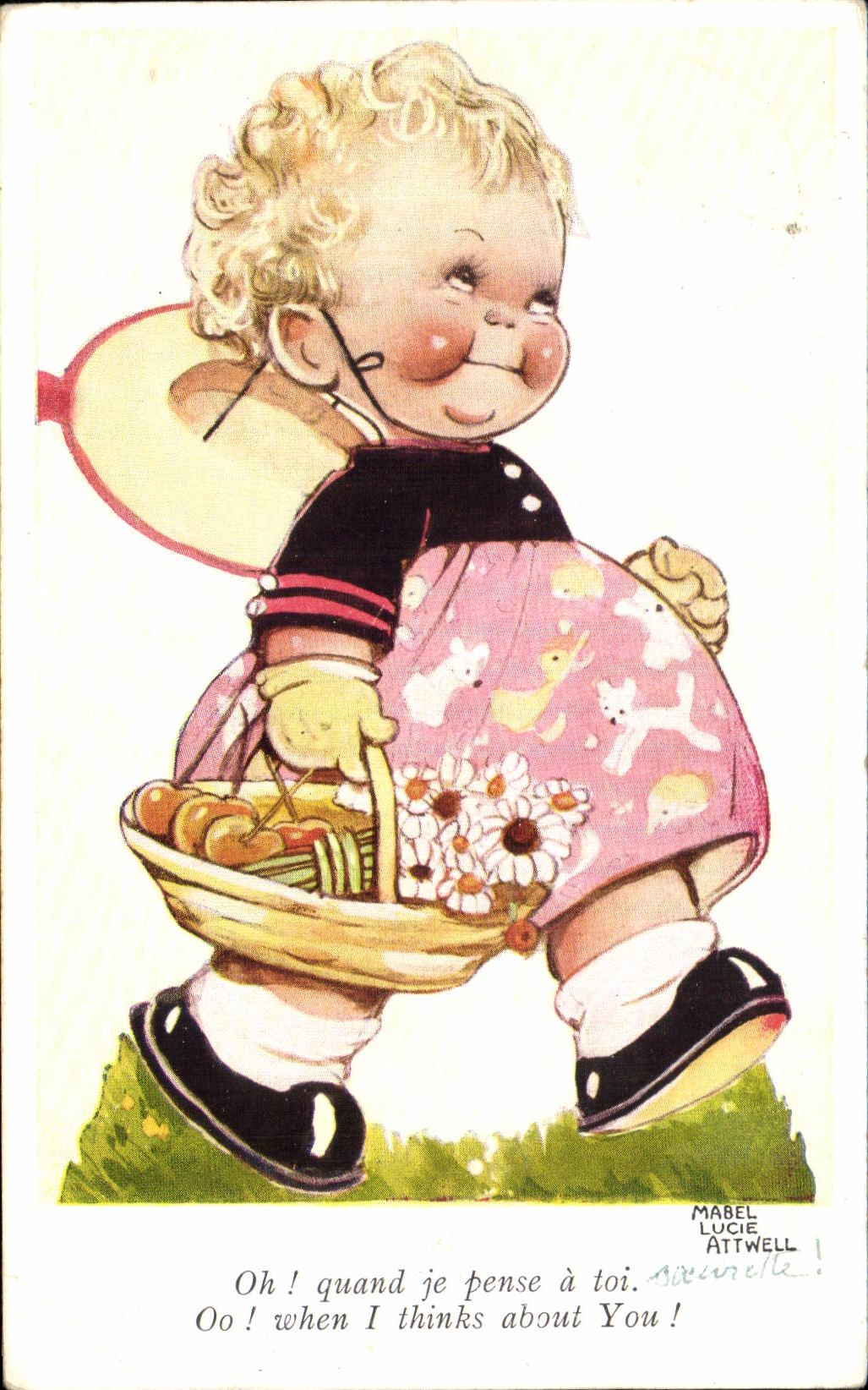 CPA Oh Quand je pens a toi Enfant Humour Mabel Lucie Attwell