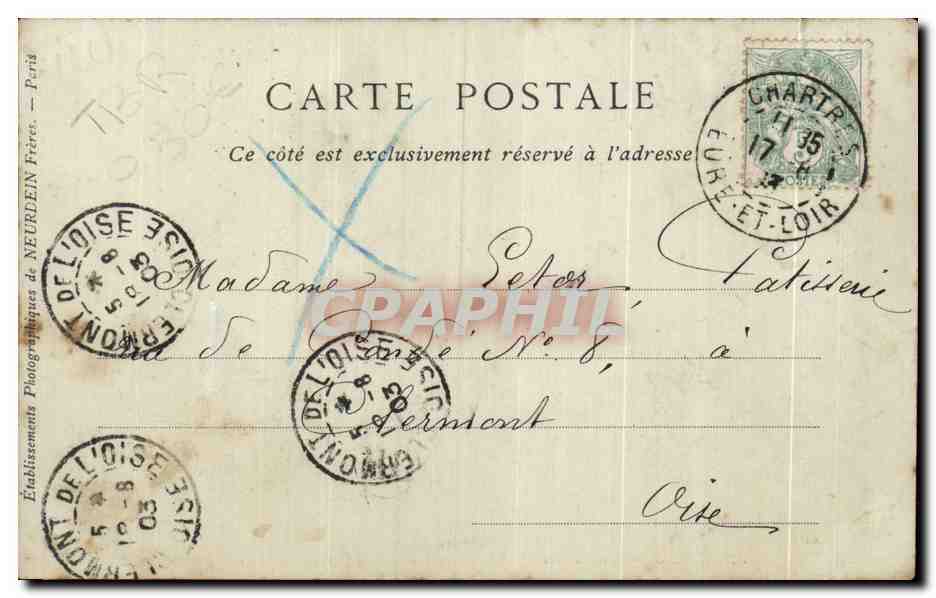 CPA Chartres Le Theatre — Verso