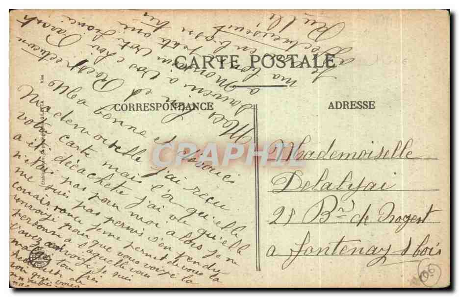 CPA Cannes Etude marine Plage  — Verso