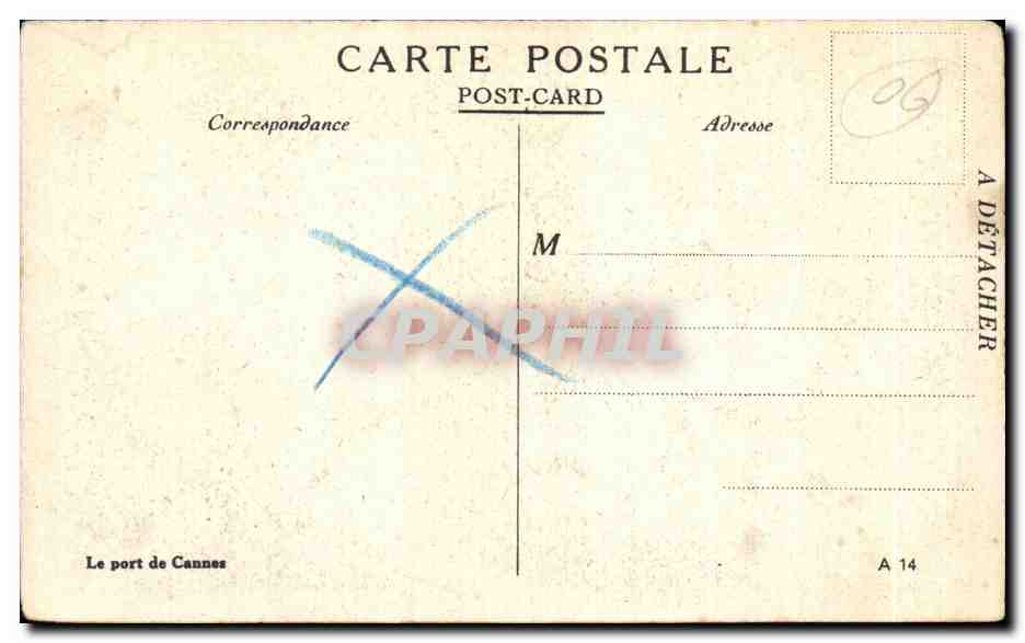 CPA Le port de Cannes Bateaux — Rückseite