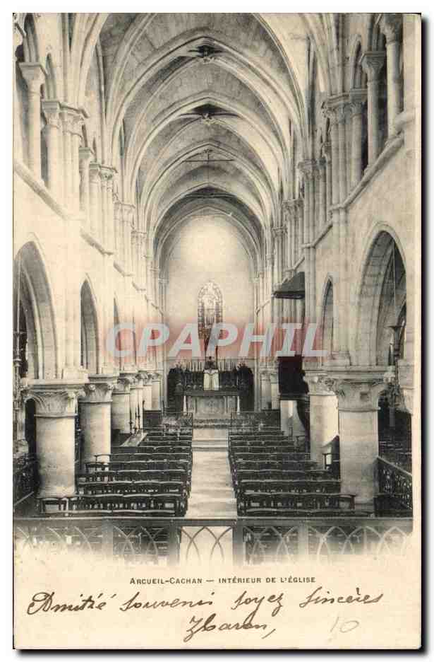 CPA Arcueil Cachan Interieur de L Eglise