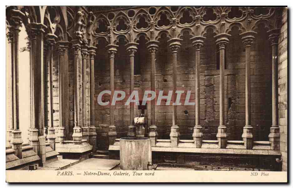CPA Paris Notre Dame Galerie Tour nord