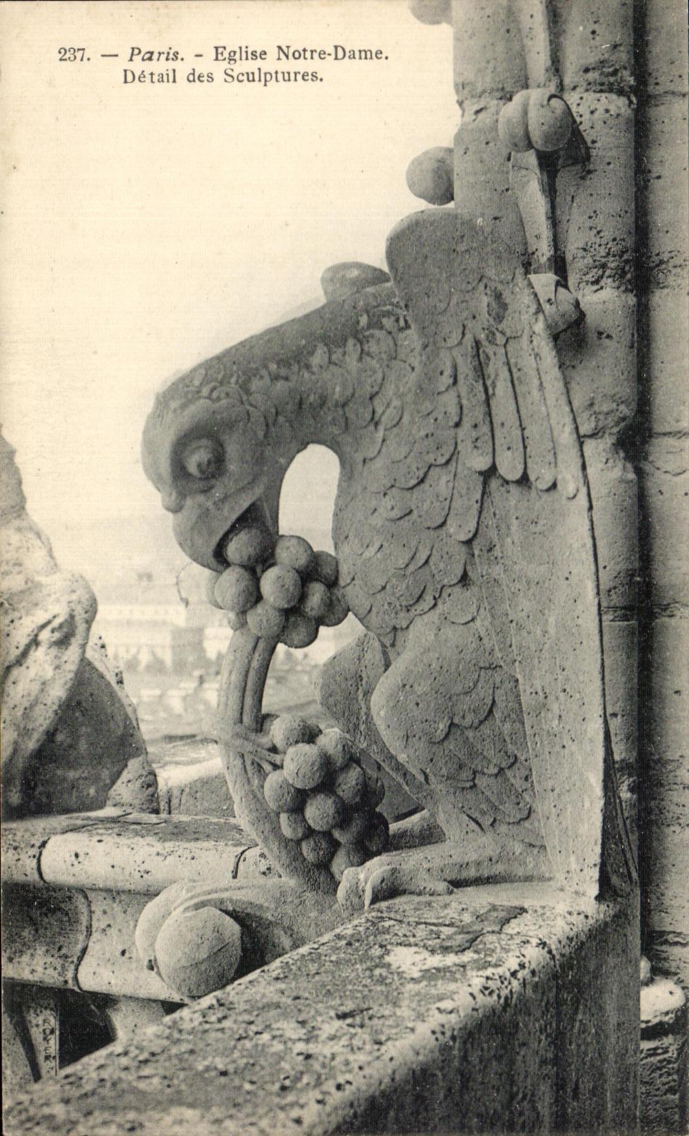 CPA Paris Eglise Notre Dame detail des sculptures