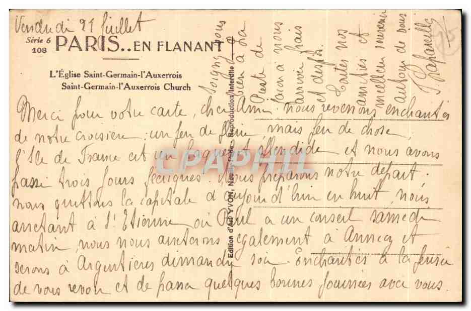 CPA Paris L Eglise Saint Germain l Auxerrois — Rückseite