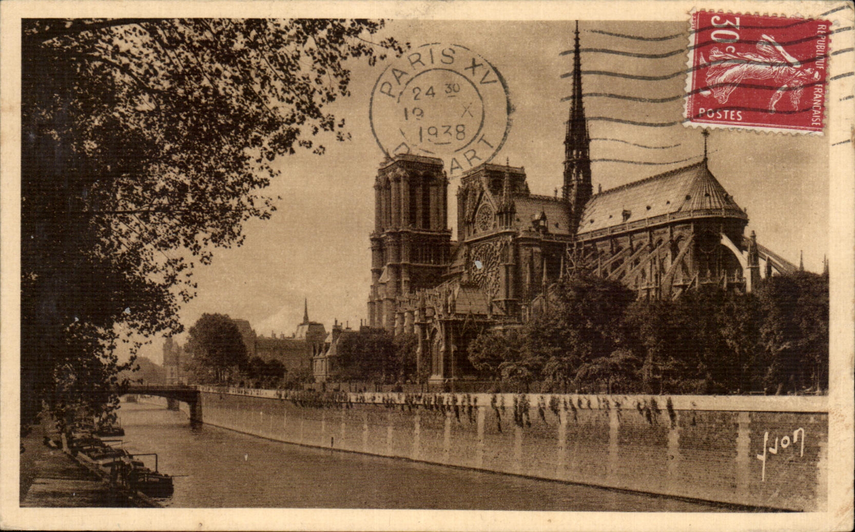 CPA Paris Notre Dame et le square de l archereche