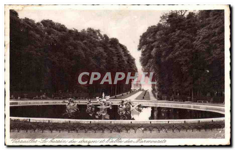 CPA Versailles Le bassin du dragon et l allee des Marmousets