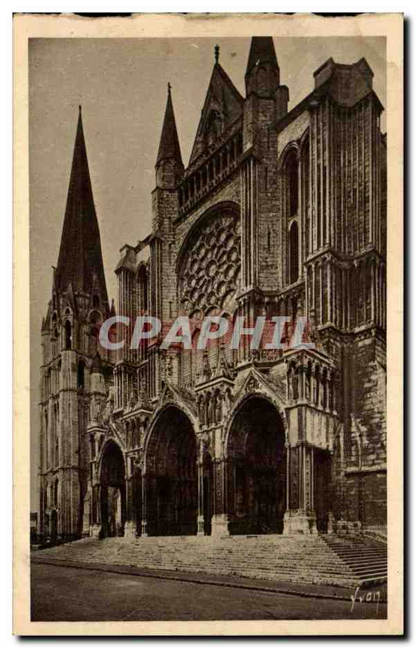 CPA Chartres Le Portail Sud et la Vieille Tour