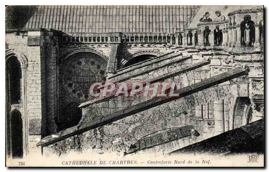 Cathédrale de Chartres — Contreforts Nord de la Nef — JND Phot.