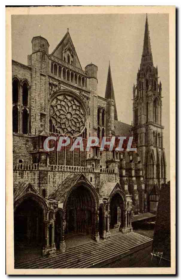 CPA Chartres Le Portail Nord et la Fleche