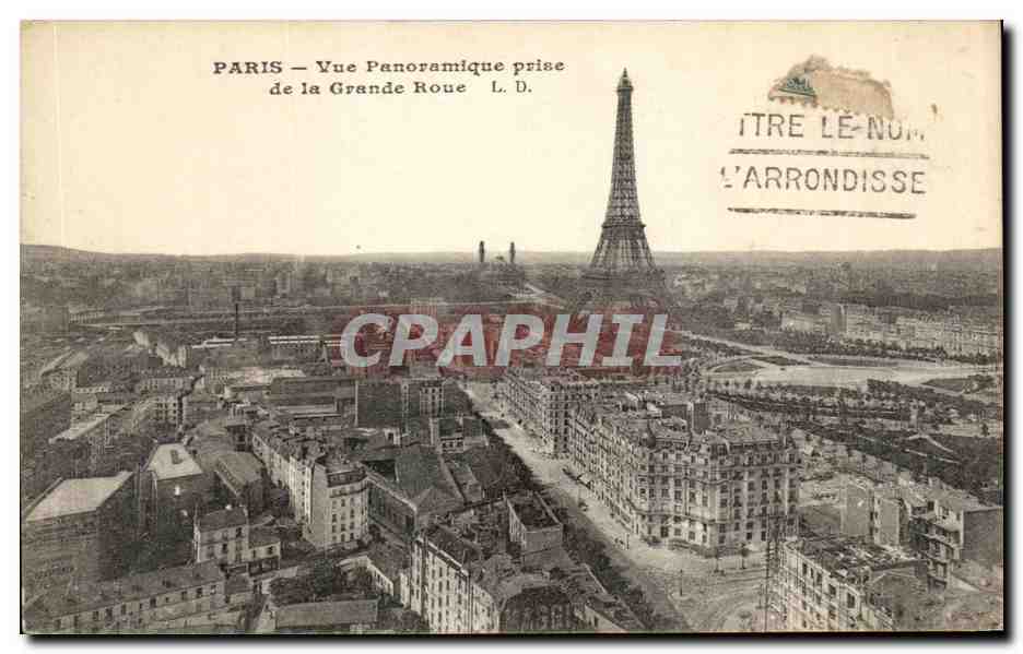 CPA Paris Vue Panoramique prise de la Grande Roue Tour Eiffel