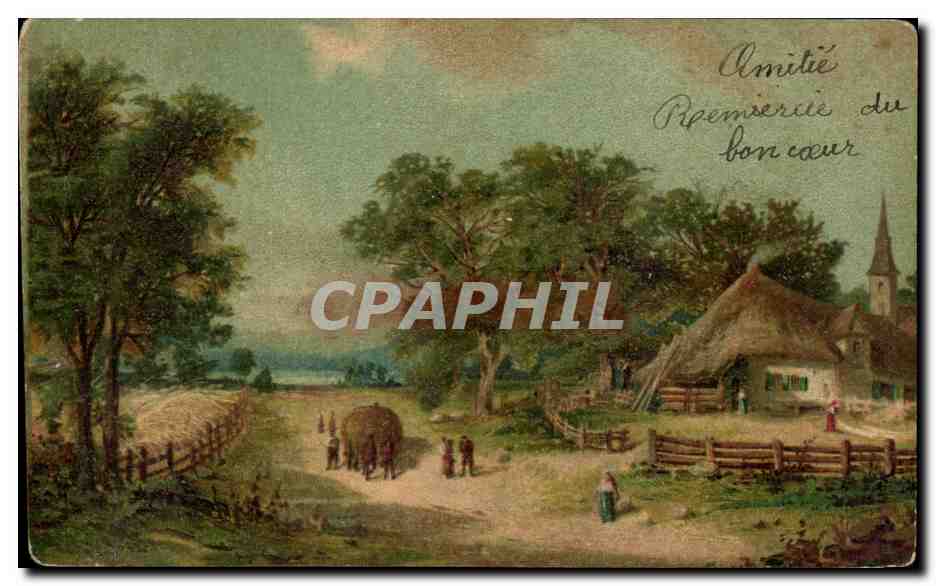 CPA Village a la campagne