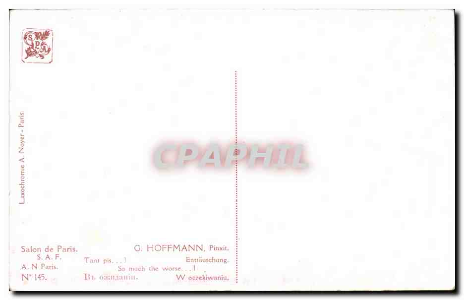 CPA Fantaisie Hoffmann Paris Tant pis ! Femme — Verso