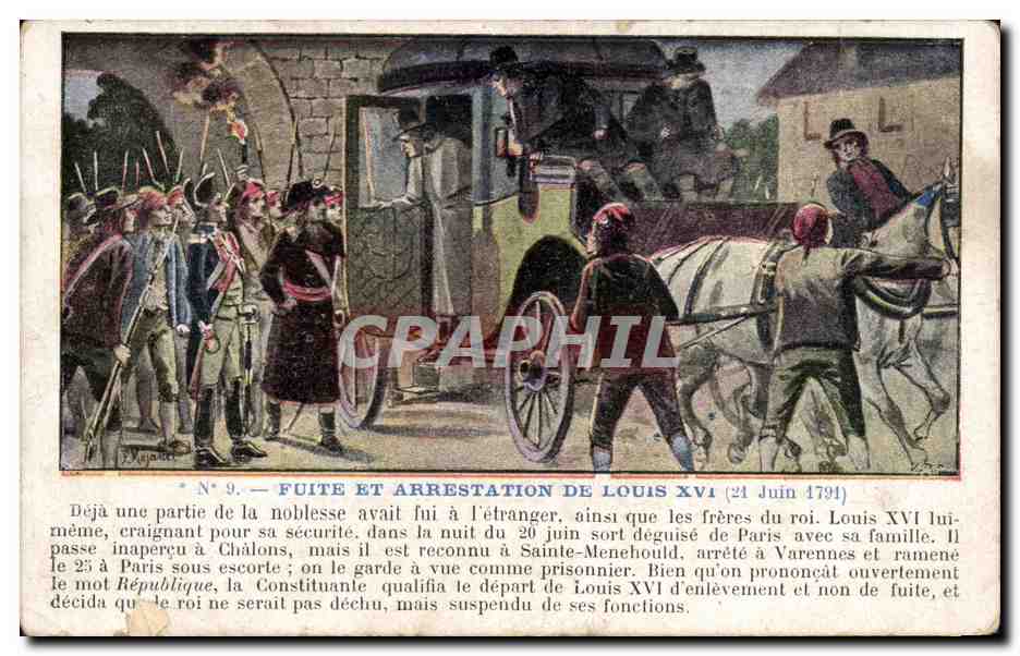 CPA Fuite et arrestation de Louis XVI 21 juin 1791