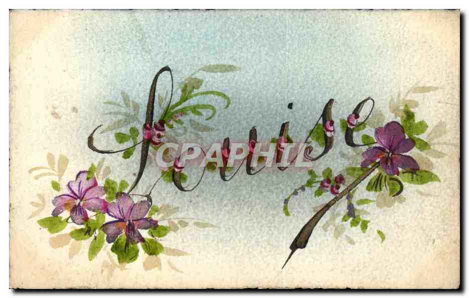 CPA Fantaisie Fleurs Louise Prenom