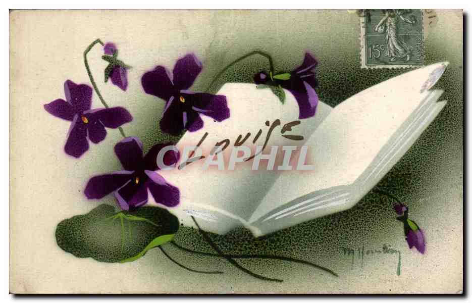 CPA Fantaisie Fleurs Louise Prenom