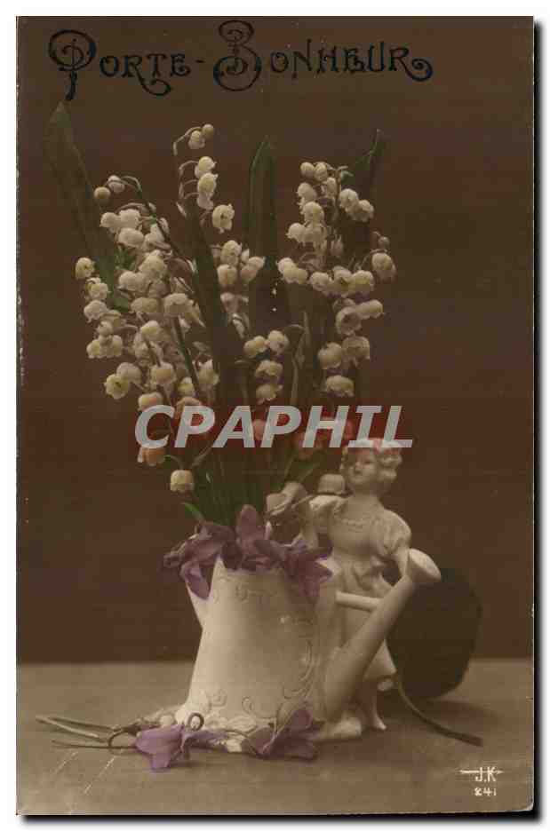 CPA Fantaisie Fleurs Muguet Santon 