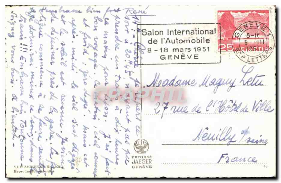 CPSM Geneve Les Ponts sur le Rhone Suisse — Rückseite
