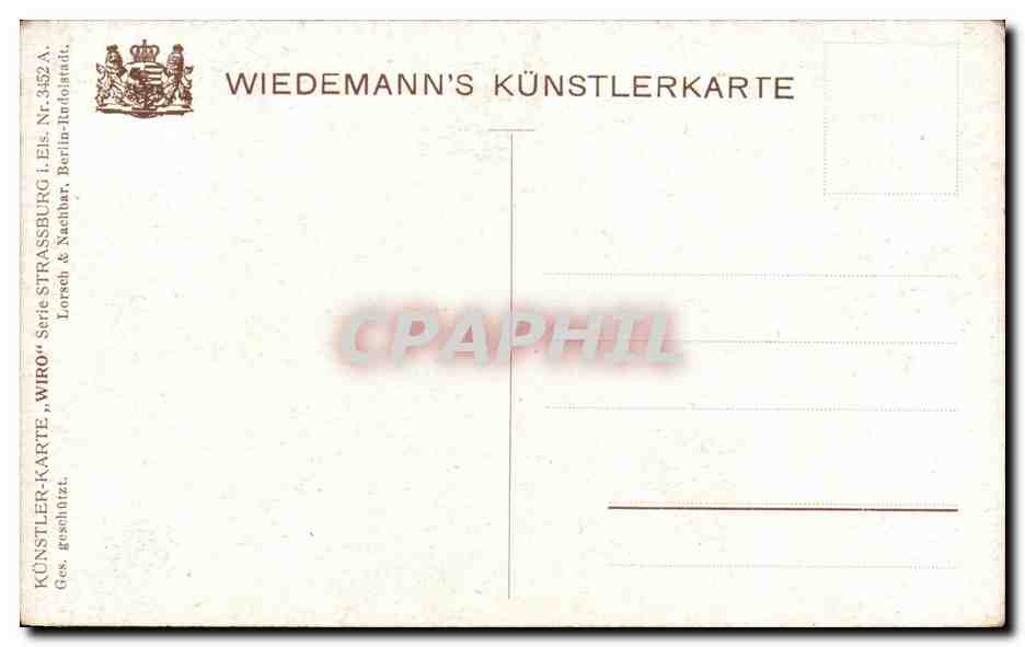 CPA Kaiserpalast Strassburg — Verso