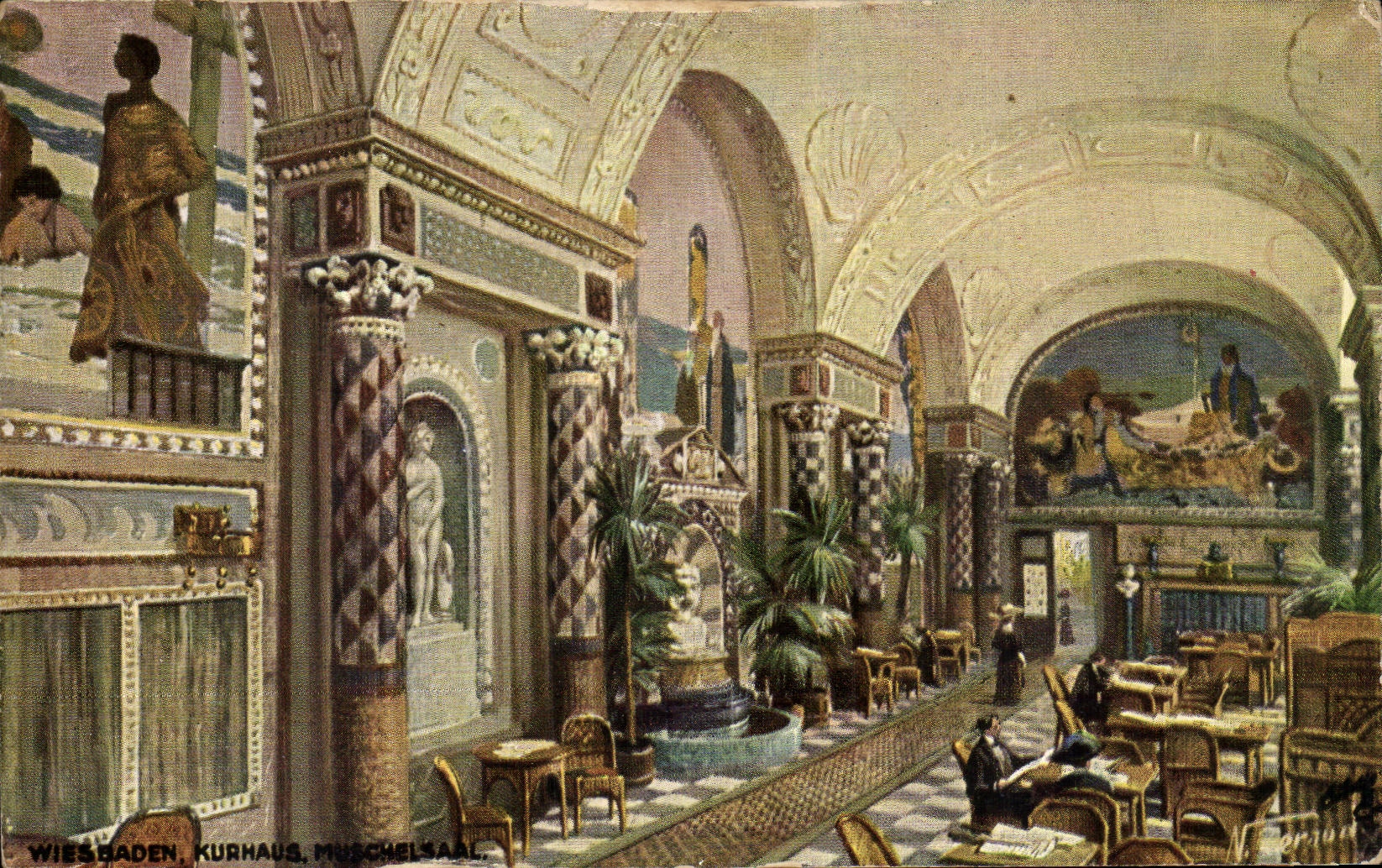 CPA Wiesbaden Kurhaus Muschelsaal